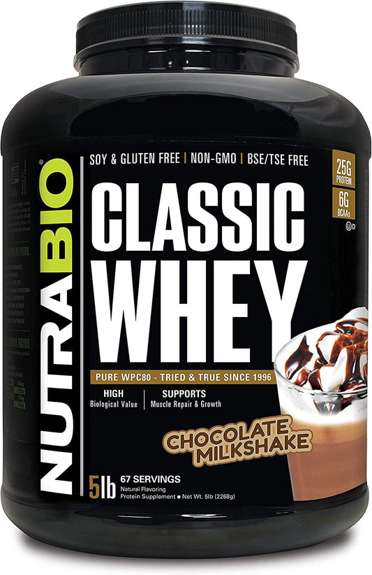 NutraBio Classic Whey Protein Powder - 5 Pounds